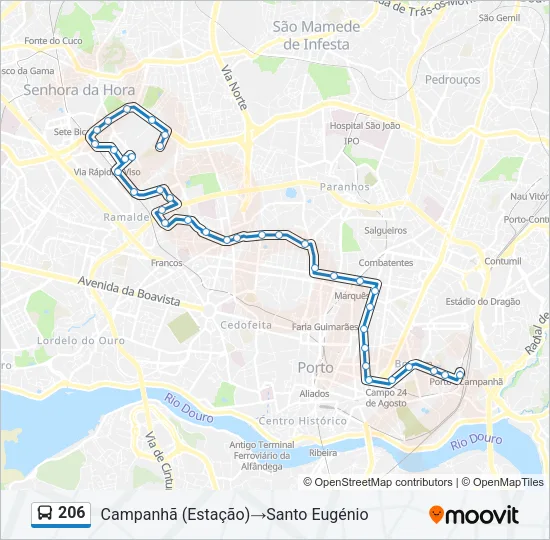 206 Bus Line Map