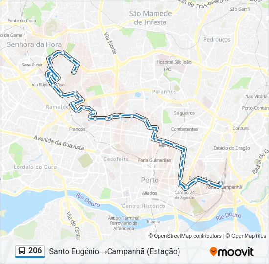 206 Bus Line Map