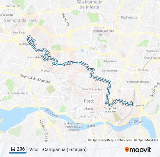 206 Bus Line Map
