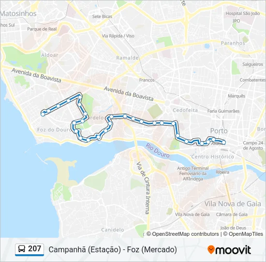 207 Bus Line Map