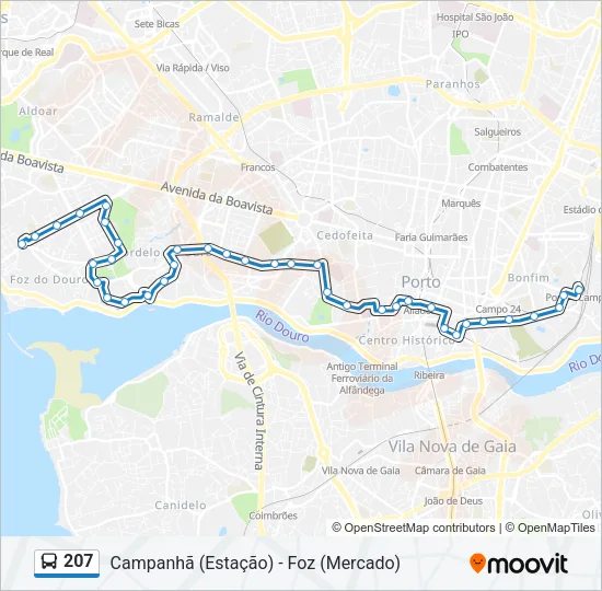 207 Bus Line Map
