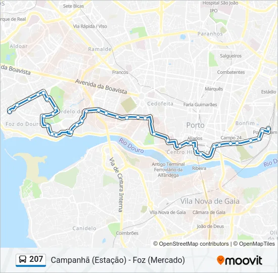 207 Bus Line Map