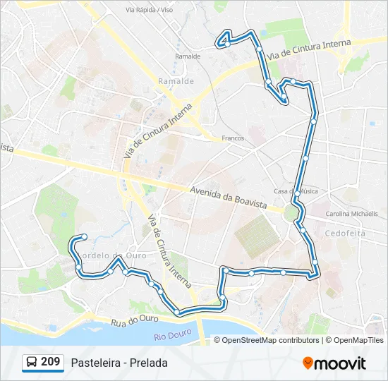 209 Bus Line Map