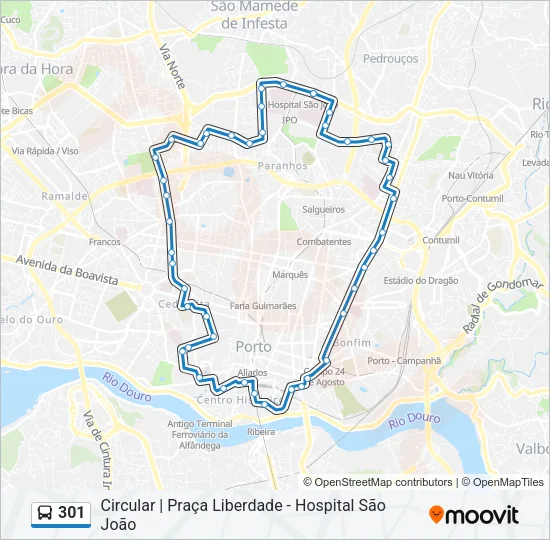 301 Bus Line Map