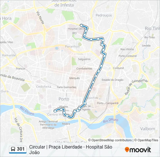 301 Bus Line Map