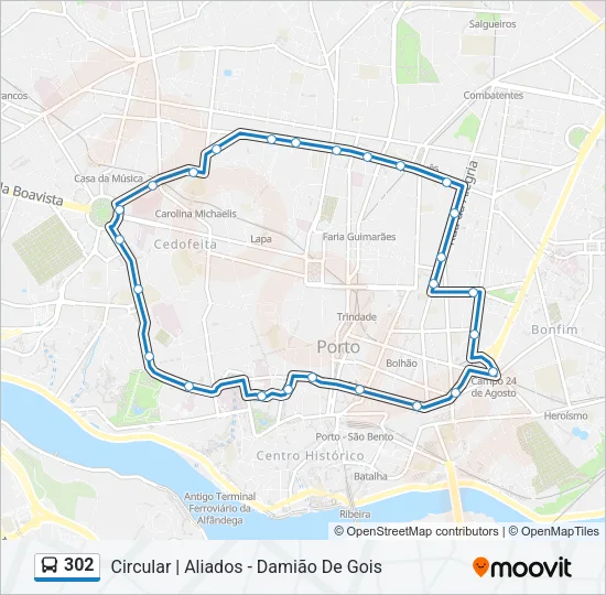 302 Bus Line Map
