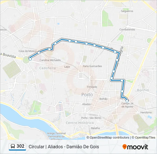 302 Bus Line Map
