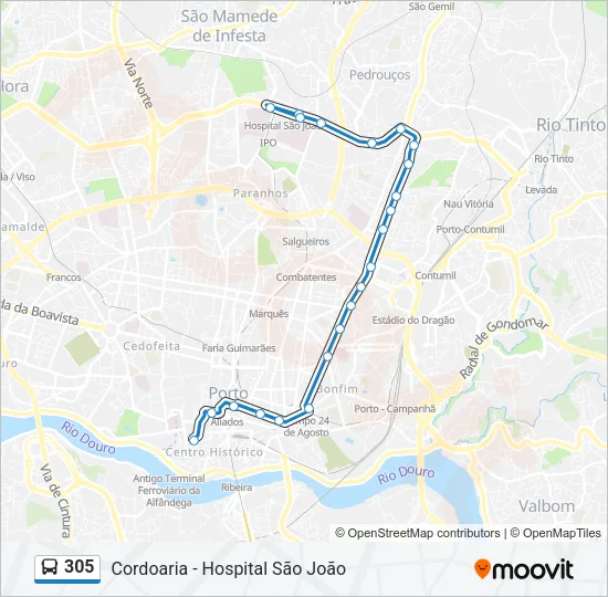 305 Bus Line Map