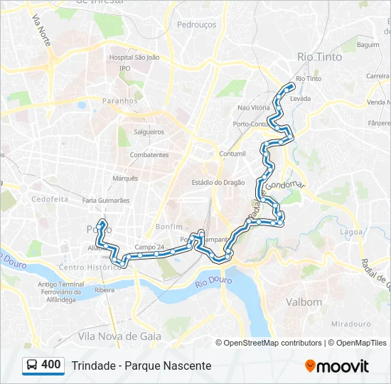 400 Bus Line Map