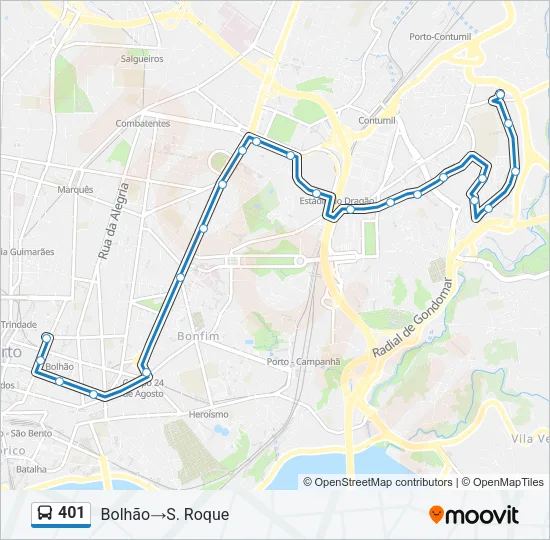 401 Bus Line Map