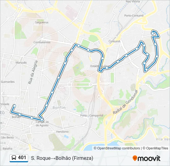 401 Bus Line Map