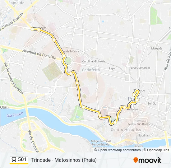 501 Bus Line Map