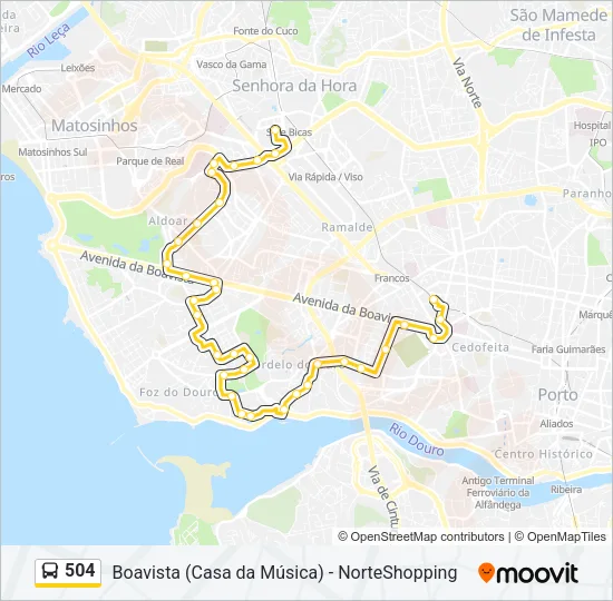 504 Bus Line Map