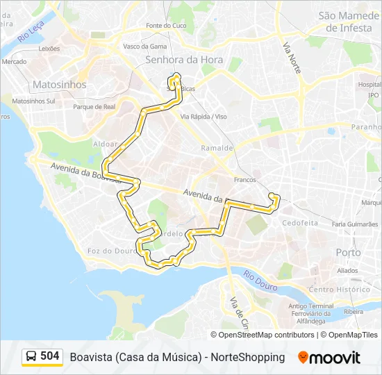 504 Bus Line Map