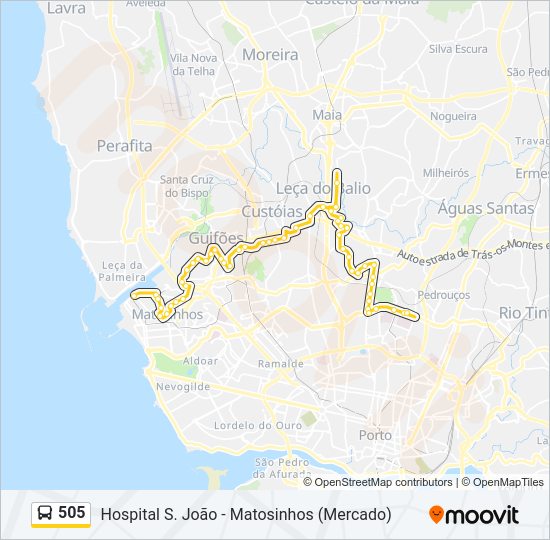 505 bus Line Map