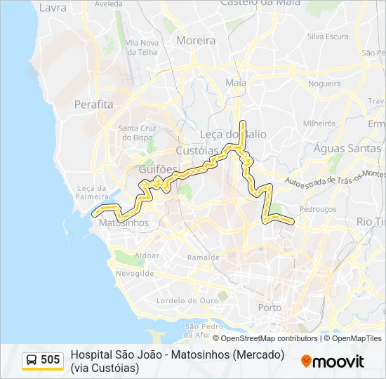 505 Bus Line Map