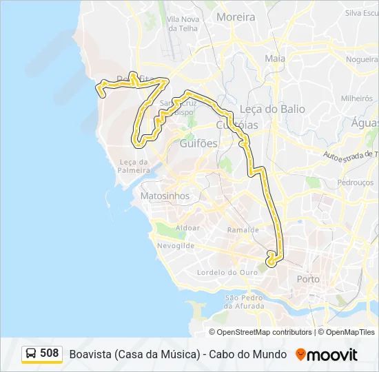 508 Bus Line Map
