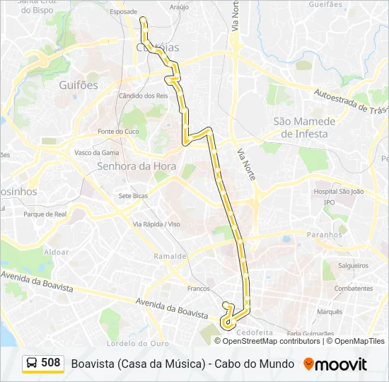 508 Bus Line Map