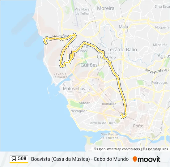 508 Bus Line Map