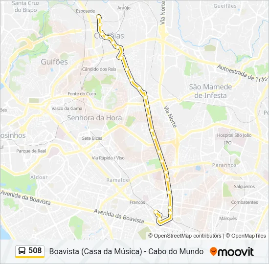 508 Bus Line Map