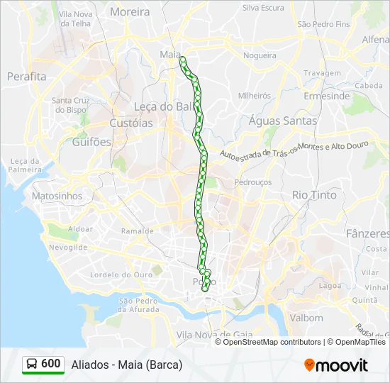 600 Bus Line Map