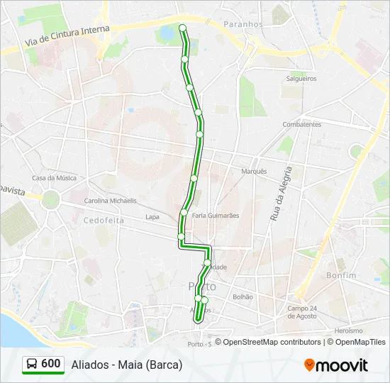 600 Bus Line Map