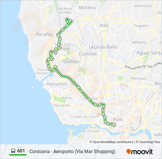 601 bus Line Map