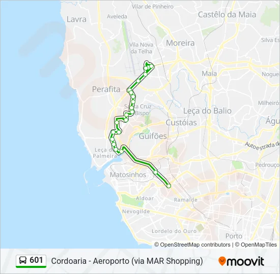 601 Bus Line Map