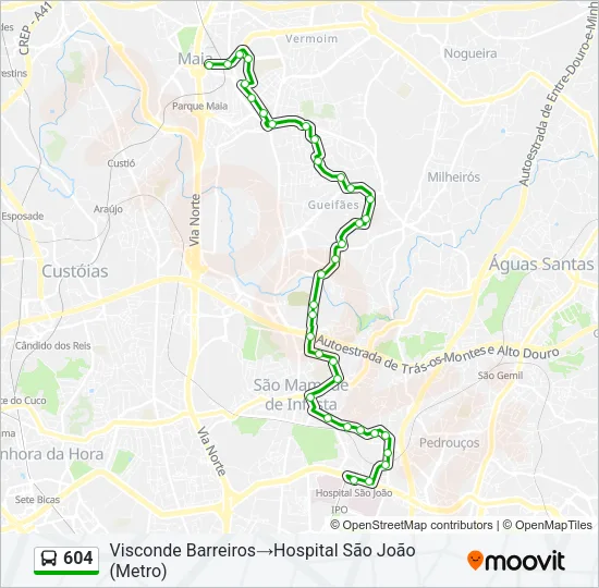 604 Bus Line Map