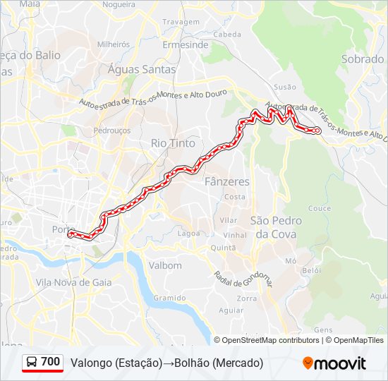 700 bus Line Map