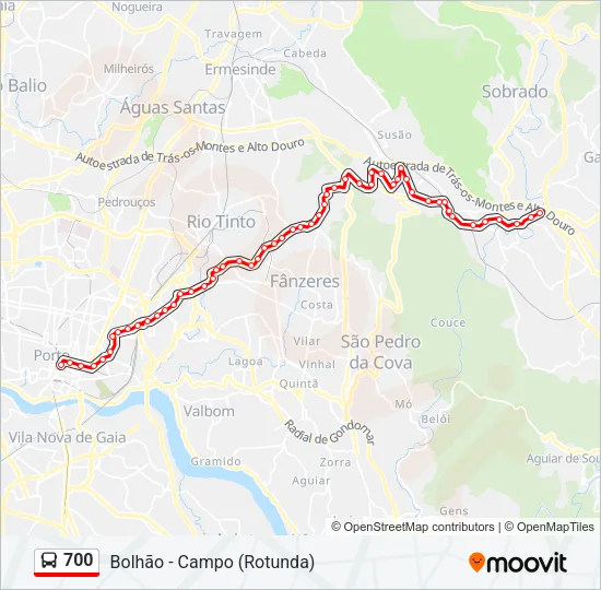 700 Bus Line Map