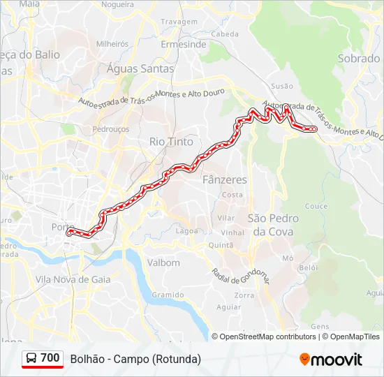 700 Bus Line Map