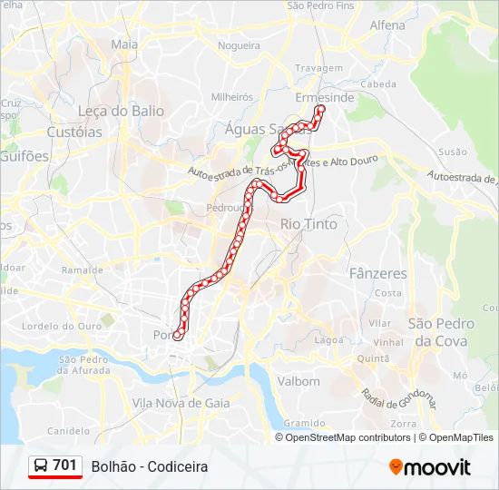 701 Bus Line Map