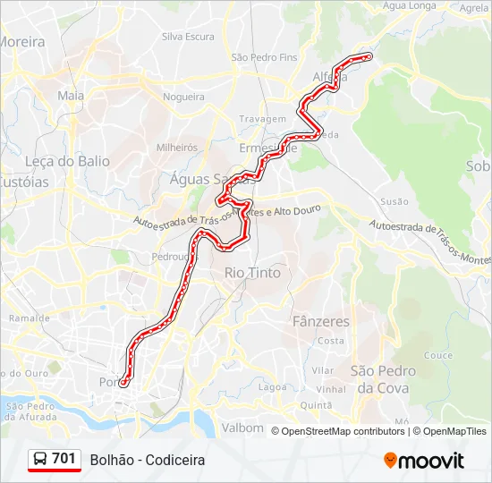 701 Bus Line Map