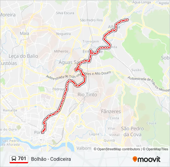 701 Bus Line Map