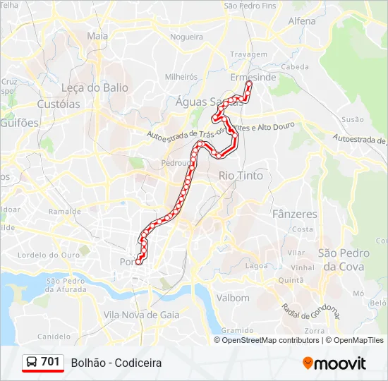 701 Bus Line Map