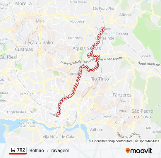 702 Bus Line Map