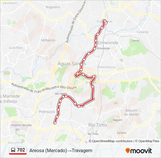 702 Bus Line Map