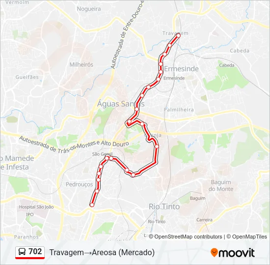 702 Bus Line Map