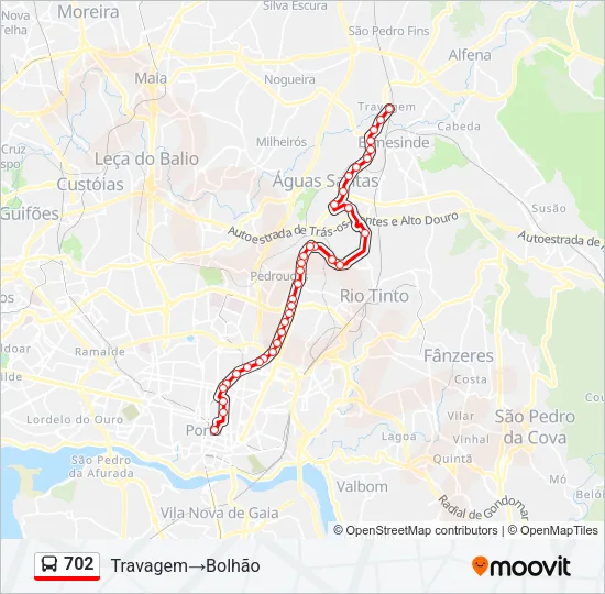 702 Bus Line Map