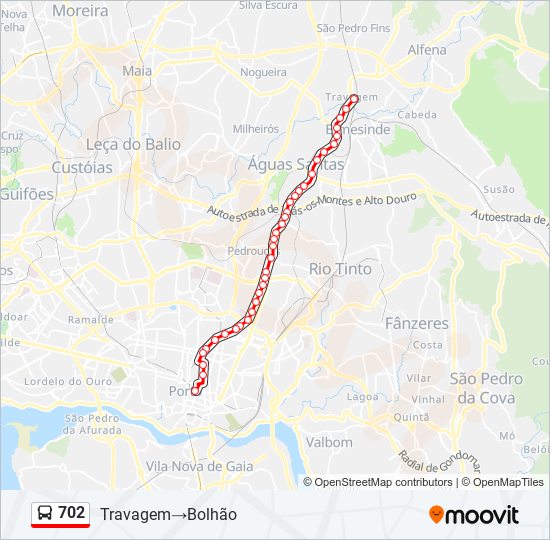 702 bus Line Map