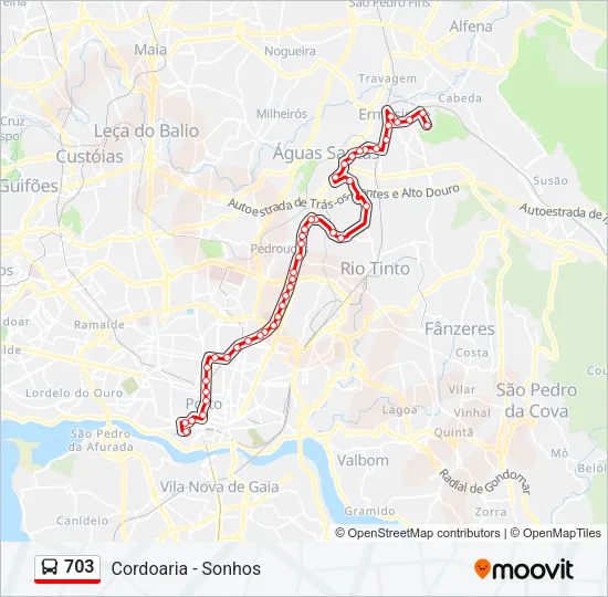 703 Bus Line Map