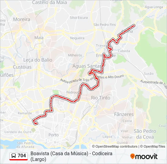 704 Bus Line Map