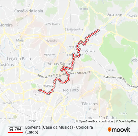 704 Bus Line Map