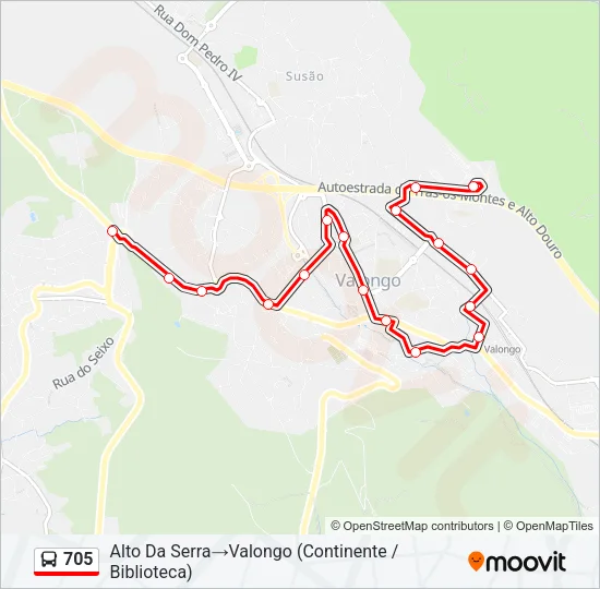 705 Bus Line Map