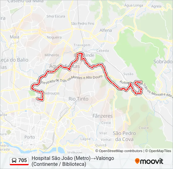 705 Bus Line Map