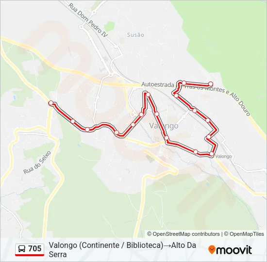 705 Bus Line Map