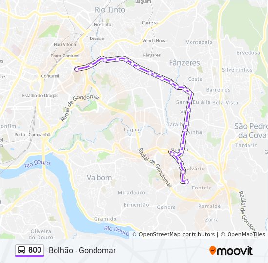 Bus 800 Route Map 800 Route: Schedules, Stops & Maps - S. Roque‎→Gondomar (Souto) (Updated)