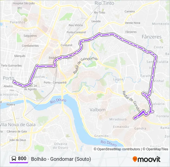 800 Bus Line Map