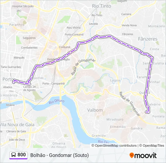 800 Bus Line Map